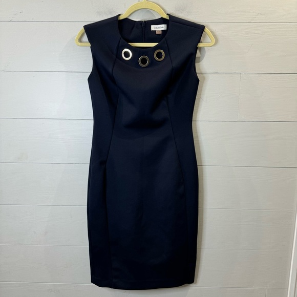 Calvin Klein | Women's Navy Sheath Dress Size 2 - Picture 1 of 7